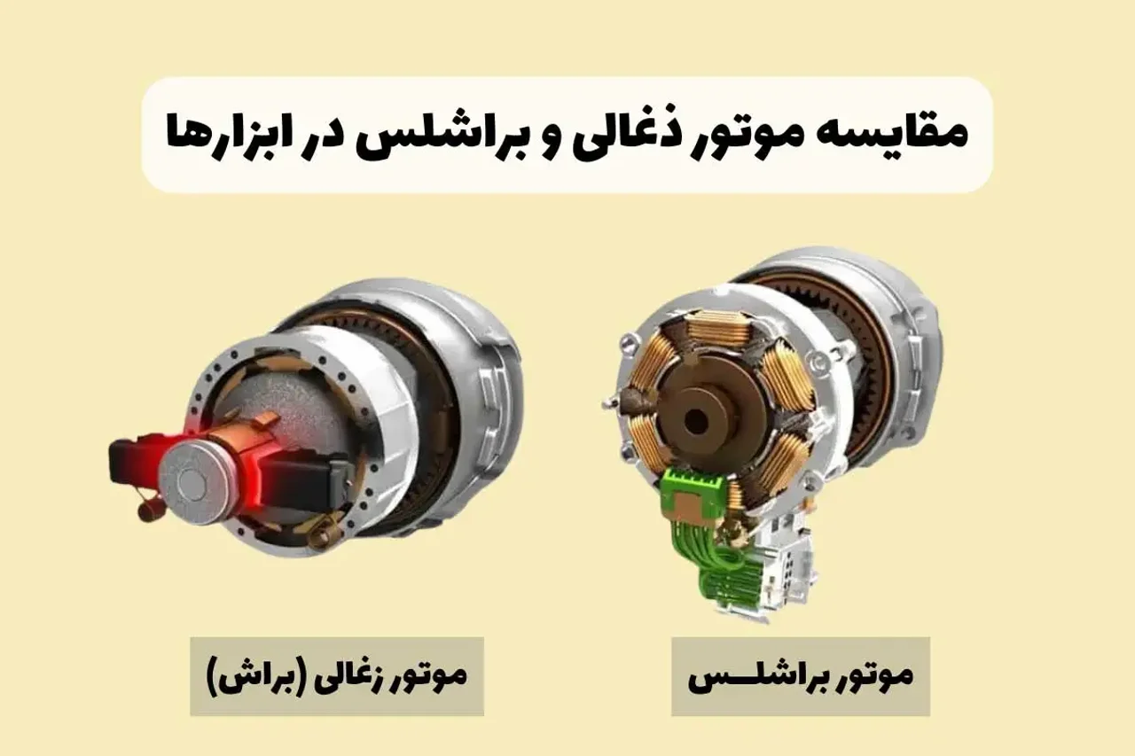 موتور براشلس بهتر است یا زغالی؟ مقایسه کامل برای خرید ابزار برقی